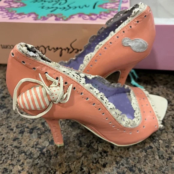 Irregular Choice Peach Riff Raff Spider Shoes - Picture 1 of 4